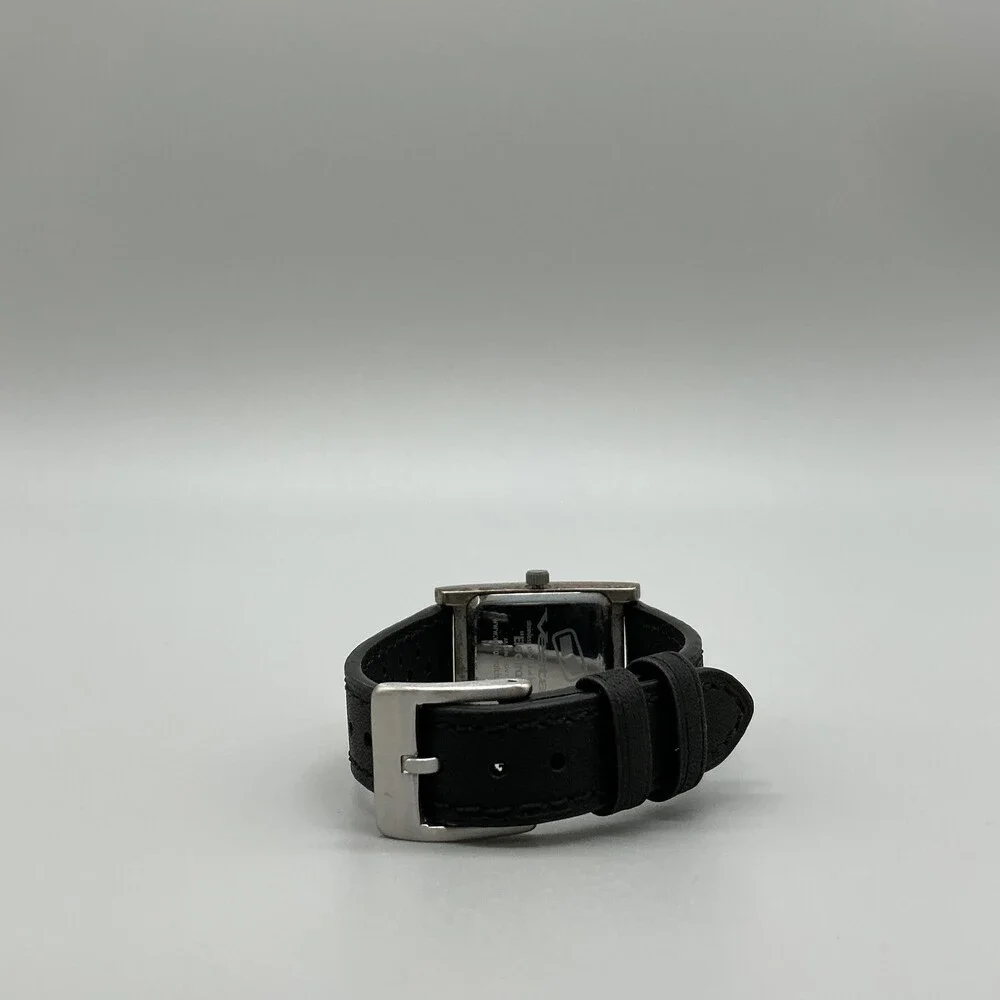 Vestal Electra Womens Watch 23mm Silver Tone Black Leather New Battery
